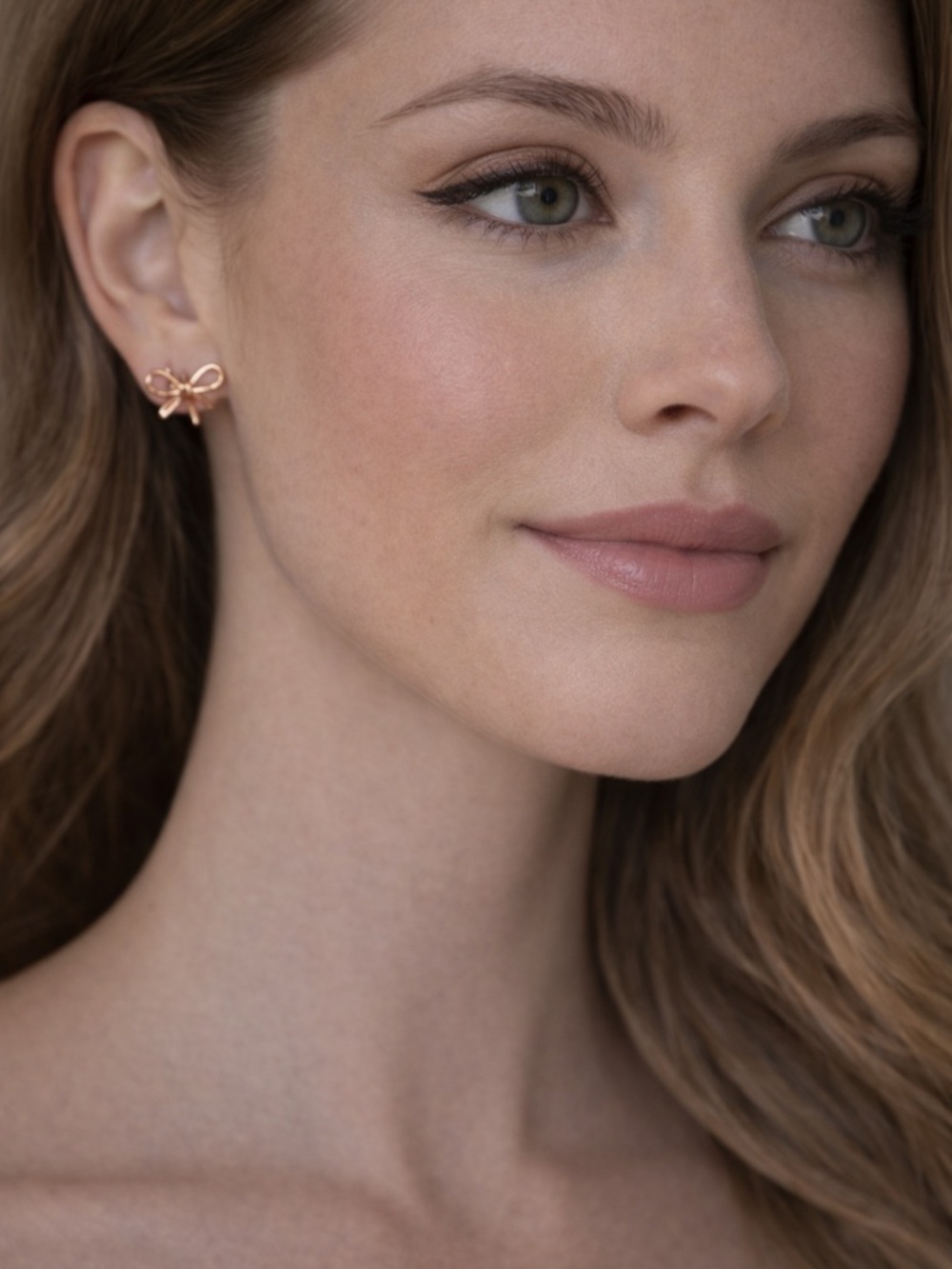 5/25 ✨✨ Delicate Bow Stud Earrings in Rose Gold - Women Jewelry - Picture 1 of 2